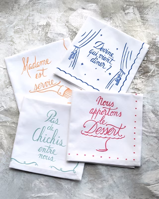 4 napkins Conversation