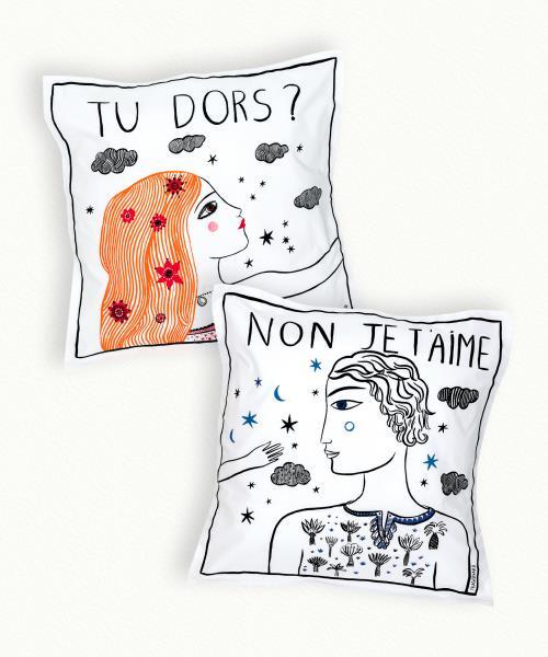 Set di 2 federe di cuscino Tu dors?