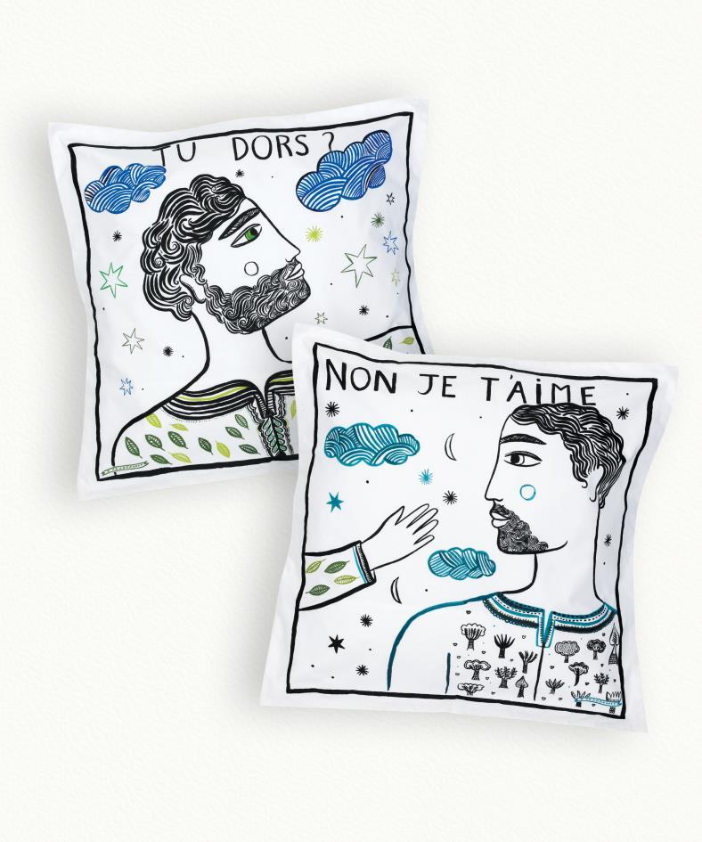2er set kopfkissenbezüge Beaux Garçons