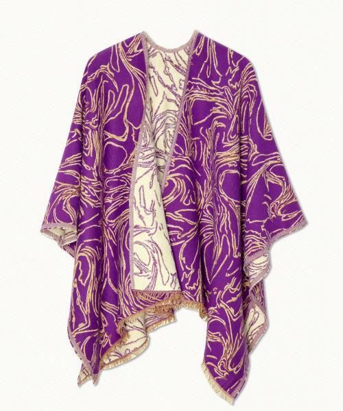 Poncho-Schal Jacquard Marbre