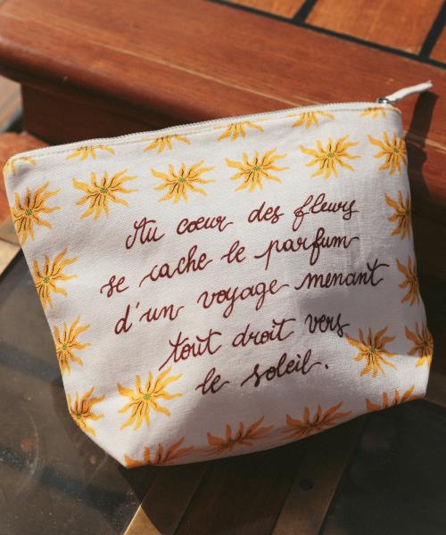 Pochette en coton imprimé Au Coeur des Fleurs