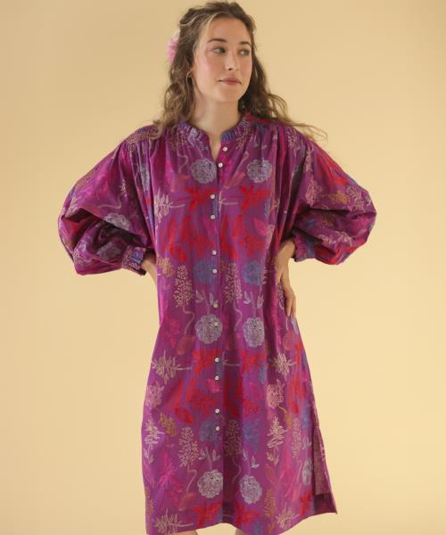 Denisa Floreal Embroidered Dress