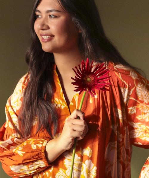 Rosalia Short Dress in Toile d’Oranger Print