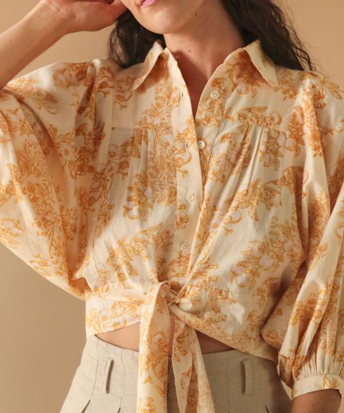 Top Sybille mit Toile d' Oranger Print