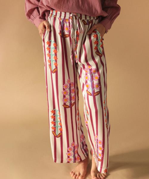 Pantaloni Gabriel con stampa Fleurs Imaginaires
