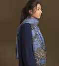 Grigris Fleuris wool shawl
